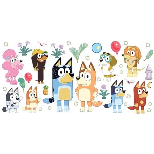 RoomMates Bluey Family and Friends Peel and Stick Wall Decals, RMK5457SCS