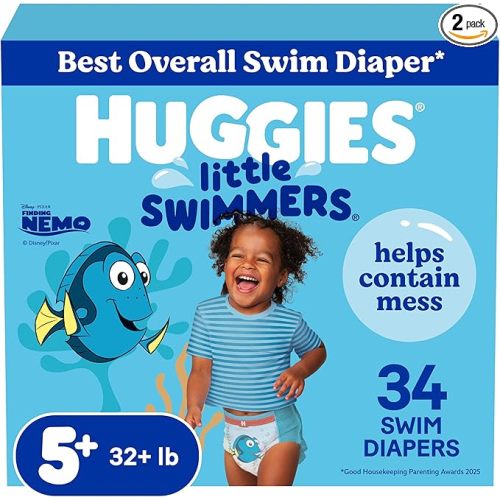 Huggies Little Swimmers Swim Diapers Size 5-6, 34 Count (2 Packs of 17)