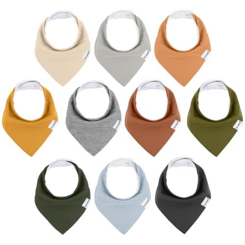 Baby Bandana Drool Bibs for Boys Girls,Super Absorbent Triangle Baby Bibs for Drooling and Teething,100% Cotton Soft for Infant,Newborn 10Pack