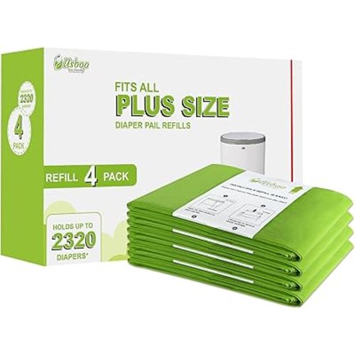 Refills Compatible with Dekor Plus Diaper Pail | 4 Pack | Disposable Diaper Pail Refill | Extra Thickness | Diaper Trash Bags | Cherry Blossom Scented | Holds up to 2320 Diapers