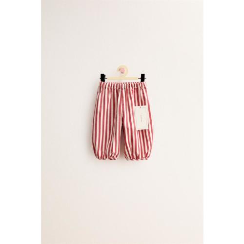 ZARA TIMELESS - STRIPED BAGGY TWILL PANTS - Red | ZARA United States