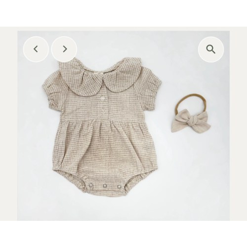 Adalia Gingham Romper Set – Olive and Cradle