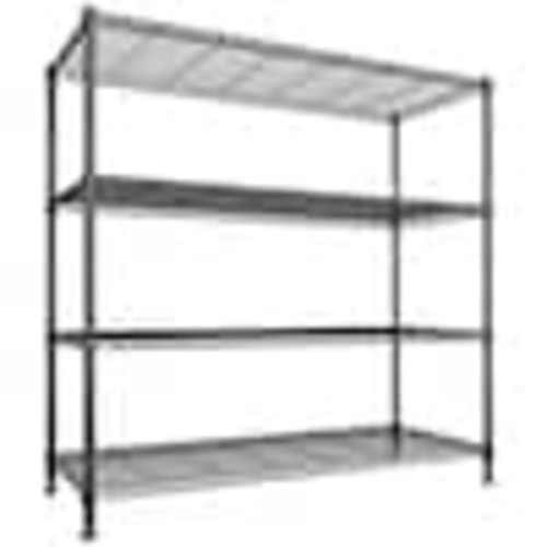 REIBII 4-Tier Metal Wire Shelving Storage Rack Adjustable Storage Shelves Unit in Black (45 in. W x 59.4 in. H x 13.5 in. D) RO115W4LMHD