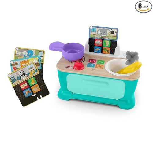 Baby Einstein + Hape Magic Touch Kitchen Play Toy Cooking Stove Set with Real Sounds and Music, Fine Motor Skill Development, Ages 1, 2, 3, 4+