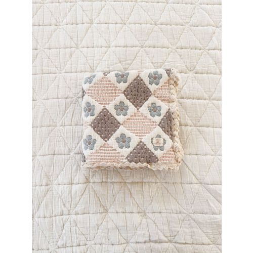 New Grain Prairie Baby Quilt - Blush & Chambray