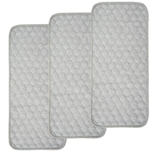 BlueSnail Quilted Thicker Waterproof Changing Pad Liners 3 Count(Gray 13” x 27”)
