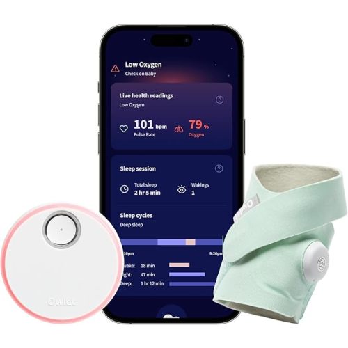Owlet Dream Sock - AU, Medically-Certified Smart Baby Monitor, Sleep & Health Insights via App - Mint