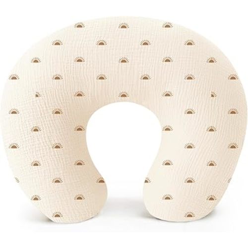 Konssy Muslin Nursing Pillow Covers, 100% Cotton Soft & Adorable Covers for Breastfeeding Pillows, Slipcovers for Newborn Baby Boys & Girls