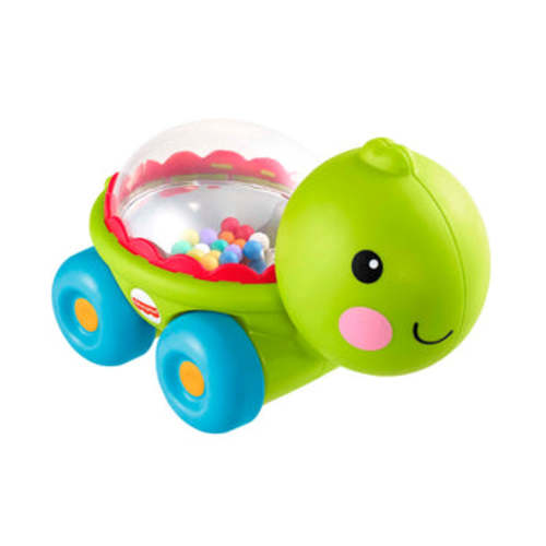 Fisher-Price Poppity Pop Turtle Push-Along Vehicle With Sounds For Infant Crawling Play