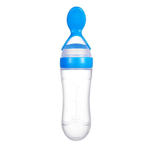 Pedty 1X Feeder,Baby Silicone Feeding Bottle With Spoon Food Rice Cereal Feeder