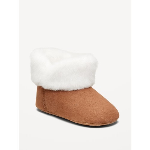 Cozy Faux-Fur Cuffed Booties for Toddler & Baby