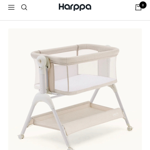 HARPPA Cuddly Sway | 3-in-1 Rocking Baby Bassinet & Bedside Sleeper with Anti-Reflux Mattress for Newborns | Attaches to Bed, Adjustable Height, Tool-Free Setup, Portable Wheels, CPSC Certified, Gentle Rocking Motion | Ideal for Infants, Safe Co-Sleeping