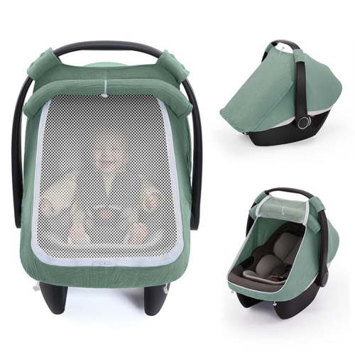 Baby Car Seat Canopy 360 Degree Full Protections Cotton Gauze Carseat Sleeve with Breathable Window Design