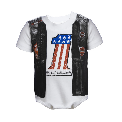 Infant Boy's Printed Faux Vest Creeper | Harley-Davidson USA