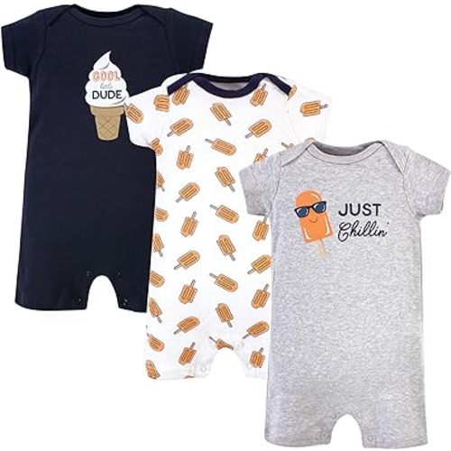 Hudson Baby Unisex Cotton Rompers