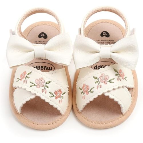 Ohwawadi Baby Boys Girls Sandals Soft Sole Summer Infant Wedding Dress Flat Shoes Beach Sandal Newborn Crib Shoes First Walkers