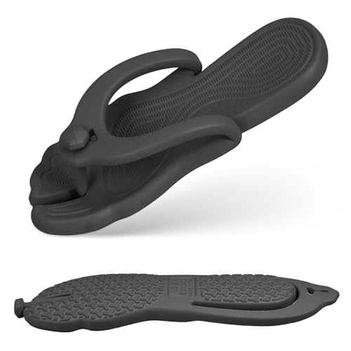 Rosoz Flip Flops for Women Men Foldable Travel Slippers Lightweight Shower Shoes Non-Slip Quick-Dry Bathroom Camp Beach Sandals