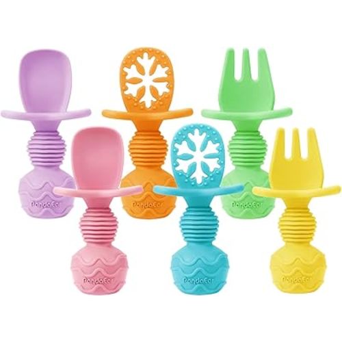 PandaEar 6 Pack Toddler Baby Spoons Forks
