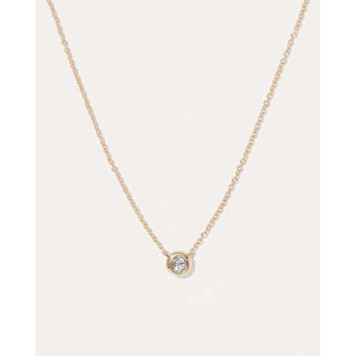 14K Gold Diamond Bezel Necklace in Yellow Gold
