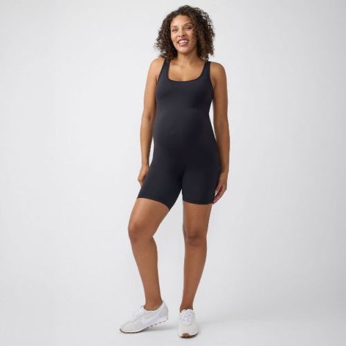 Ingrid & Isabel Everyday Maternity Shorts Unitard - Black XL