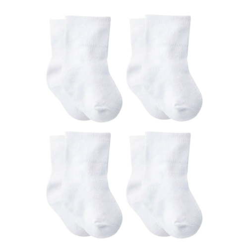 Gerber Baby Boys and Girls Unisex Wiggle-Proof Jersey Crew Socks, 4 Pack, Sizes Newborn - 0/6 Months
