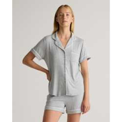 Bamboo Jersey Short Sleeve Pajama Set in Heather Grey