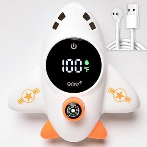 Baby Bath Thermometer with Floating Toys - Digital Water & Room Temperature Monitor, Rechargeable Thermometer with Alerts for Newborn Bath Essentials, Infant Safety(TKYCD008)