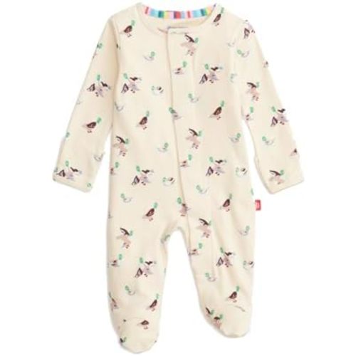 Magnetic Me 100% Organic Cotton Magnetic Baby Footie Pajamas | Super Soft Cotton Fabric