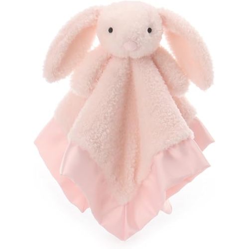 Apricot Lamb Stuffed Animals Pink Bunny Rabbit Security Blanket Lovey 14''