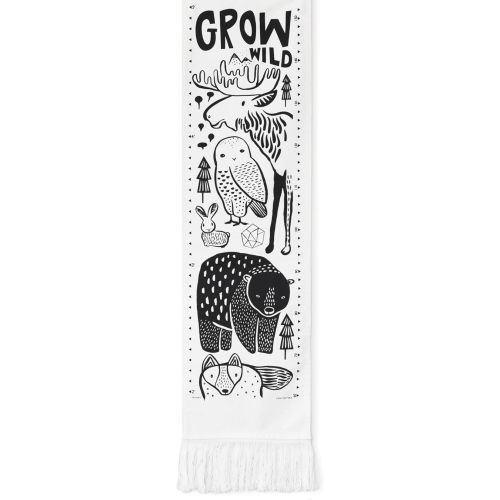 Wee Gallery Canvas Growth Chart for Kids, Toddler Height Tracker Ruler, 44x13 Inches Nursery Wall Hanging Decor, Organic Cotton Growth Chart, Modern Keepsake for Home or Playroom, Nordic