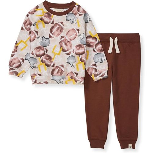 Burt's Bees Baby baby-boys Shirt and Pant Set, Top & Bottom Outfit Bundle, 100% Organic Cotton