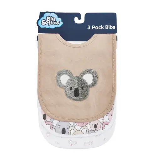 Big Softies 3 Pack Bibs-Koala | Baby Bunting AU