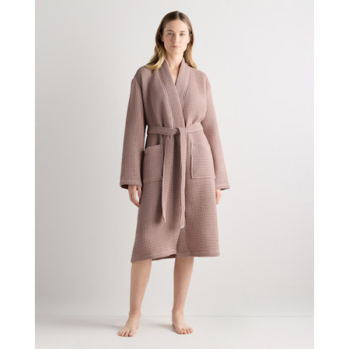 Organic Turkish Waffle Robe in Dusty Rose