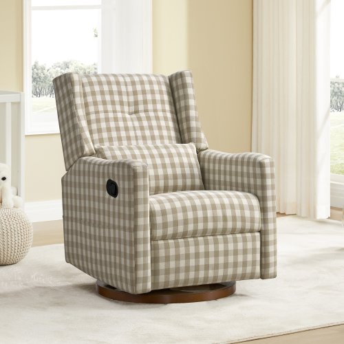 Spruce & Spring Lincoln Manual Swivel Glider Recliner with Lumbar Pillow