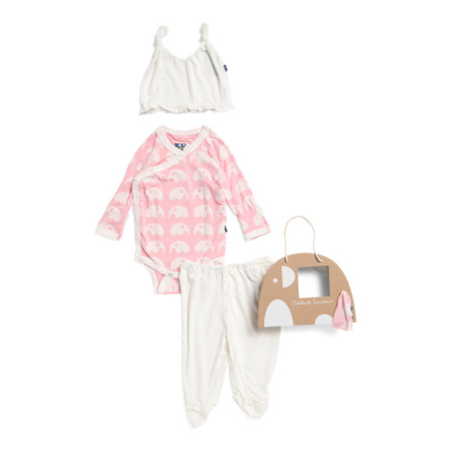 Newborn Girls Ruffled Elephant Gift Set With Elephant Box | Clearance On Clearance | T.J.Maxx
