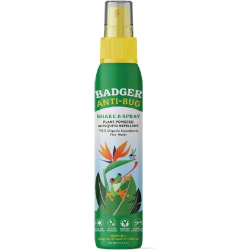 Badger Bug Spray, Organic Deet Free Mosquito Repellent with Citronella & Lemongrass,Natural Bug Spray for People,Family Friendly Bug Repellent,4 fl oz