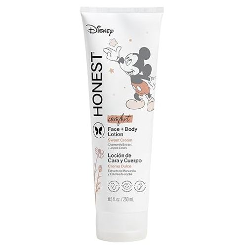 The Honest Company Moisturizing Face and Body Lotion Fast Absorbing Dermatologist Tested Hypoallergenic Disney’s Mickey Mouse Comfort Sweet Cream 8.5 fl oz