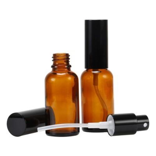 Unique Bargains Fine Mist Spray Bottle Amber 4.29" H x 1.30" W 2 Pcs