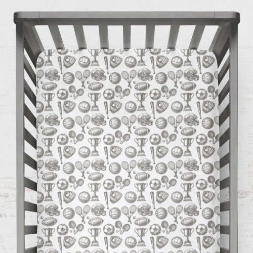 Vintage Sports Crib Sheet