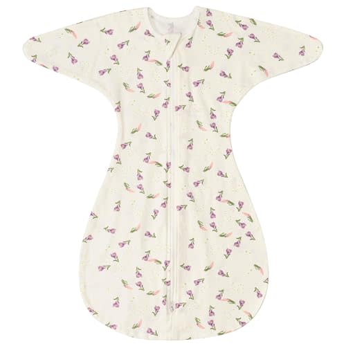 ZIGJOY Baby Transitional Swaddles for Newborns: 0.5 Tog Arms Up Sleep Sack 3-6-12 Months Soft Cotton Shark Fin 2 Way Zipper