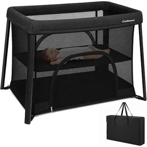 Travel Pack and Play with Bassinet, Portable Playpen for Baby