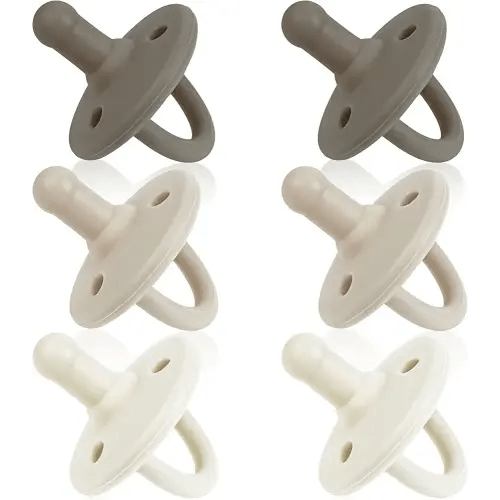 Sweet Child Pacifiers 0-18 Months, Set of 6 Ultra-Light Silicone Binkies with Collapsible Handle & 3 Air Holes for Added Safety, Best Newborn Pacifiers for Baby Boys Or Girls