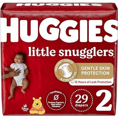 Huggies Size 2 Diapers, Little Snugglers Baby Diapers, Size 2 (12-18 lbs), 29 Count