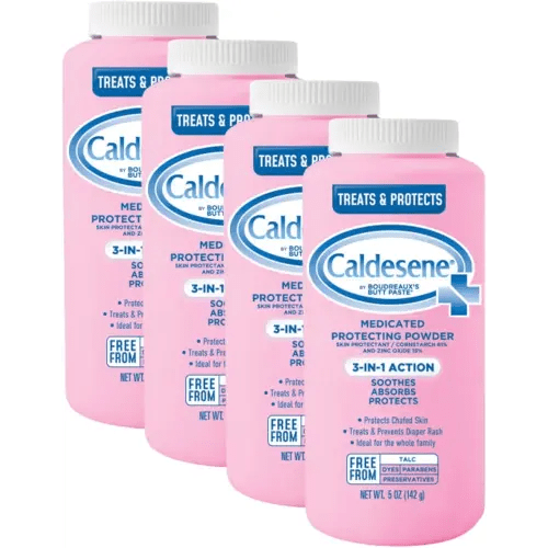 Caldesene Medicated Protecting Powder with Zinc Oxide & Cornstarch-Talc Free, 5 Ounce (4 Pack)