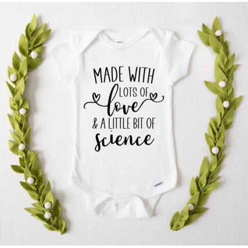 Made With Lots of Love and A Little Science Baby Bodysuit - Etsy