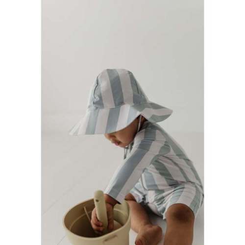 Sun Hat Aqua Grey Stripe - Babysprouts | Maisonette