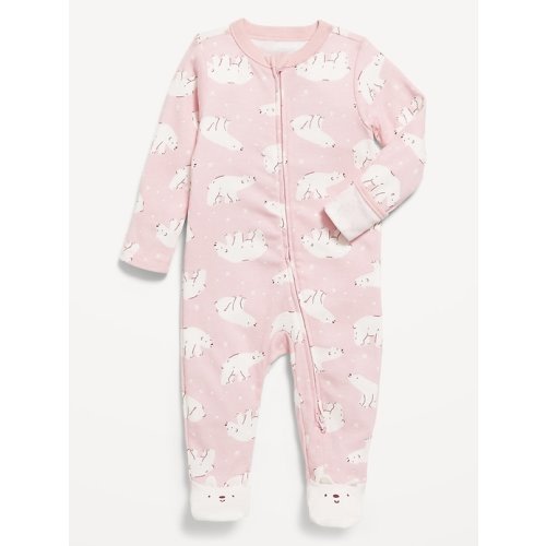 2-Way-Zip Sleep & Play Graphic Footed One-Piece for Baby