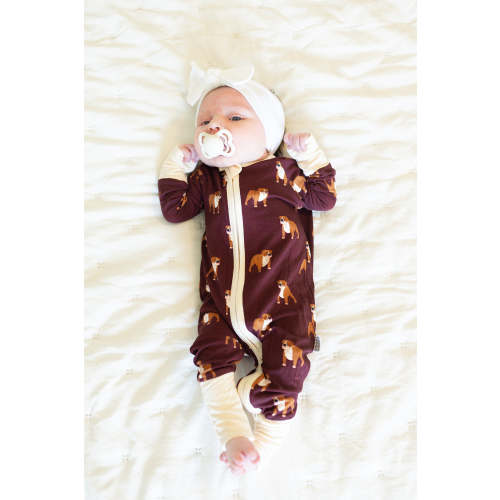 Maroon Bulldog Double Zipper Bamboo Sleeper