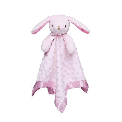 Babies Bunny Security Blanket Baby Girl Gifts Newborn Soft Pink Lovie for Infant and Toddler Snuggle Toy Stuffed Animal, Pink 16 Inch