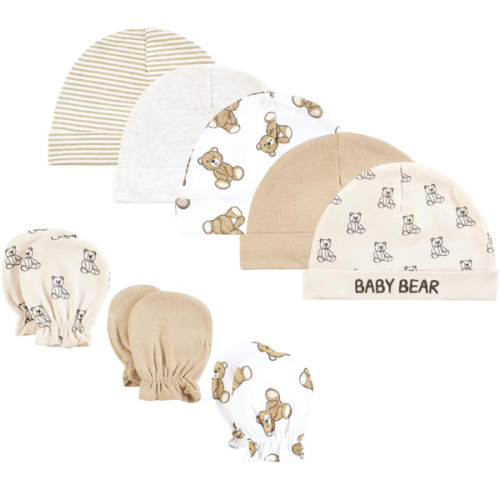 Hudson Baby Unisex Baby Cotton Cap and Scratch Mitten Set